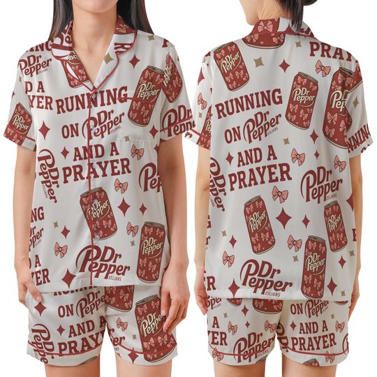 Dr. Pepper Inside Out Anxiety Christmas Pajamas Set, Drink Long Sleeve Pajamas, Soda Lovers Shirt, Holiday Gift