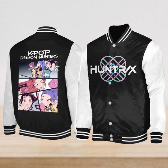 Huntrix Baseball Jacket, Kpop Demon Hunters Men Jacket, Saja Boys Shirt, Saja Girls Shirt, Demon Hunters Tiger Shirt, Anime Movie Gift