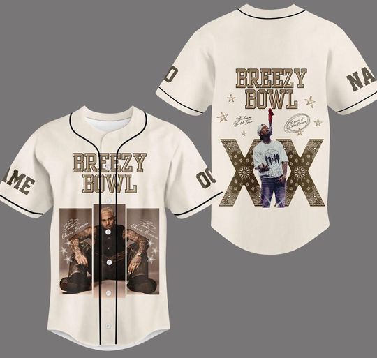 Personalized Chris Brown Jersey, Chris Brown Breezy Bowl XX Baseball Jersey, Breezy Bowl XX Shirt, Chris Brown Shirt, Breezy Bowl 2025 Tee