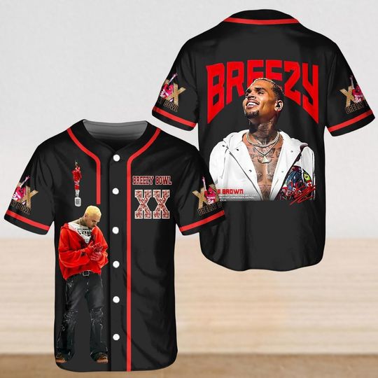 Chris Brown Baseball Jersey, Chris Brown Breezy Bowl XX Baseball Jersey, Breezy Bowl XX Shirt, Chris Brown Shirt, Breezy Bowl 2025