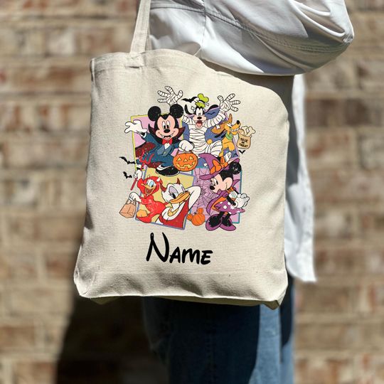 Custom Disney Halloween Tote Bag 2025 – Couple Party Tote, Friends Design