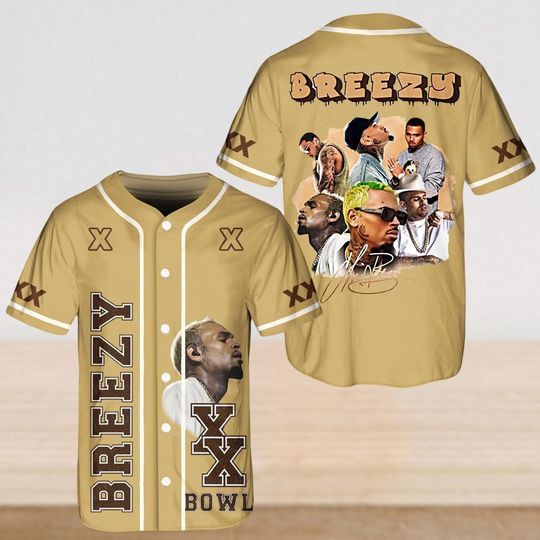 Chris Brown Breezy Bowl XX Baseball Jersey, Chris Brown Baseball Shirt, Chris Brown Concert Shirt, Chris Brown Fan, Shirt For Her Him