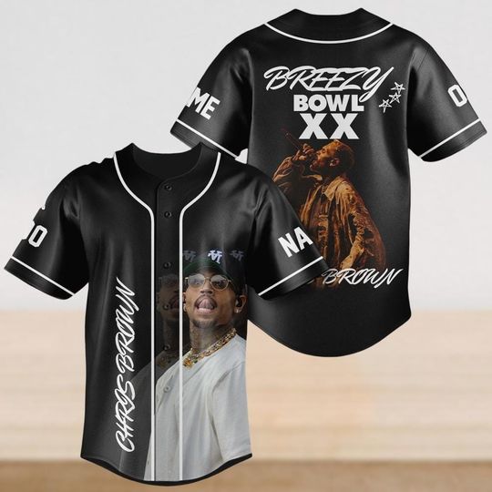 Personalized Chris Brown Tour Baseball Jersey, Breezy Bowl XX 2025 Shirt, Chris Brown Baseball Shirt, Breezy Bowl Jersey Shirt,Fan Gift