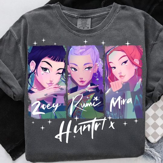 Huntrix Crop Tee – Demon Girl Group Baby T-Shirt Featuring Rumi, Joey & Mira