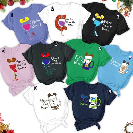 Princess Drinking Shirts, Prince Drinking Around The World T-Shirt, Epcot Food And Wine Group Tee, Drinking Team Tee Matching Shirts RE