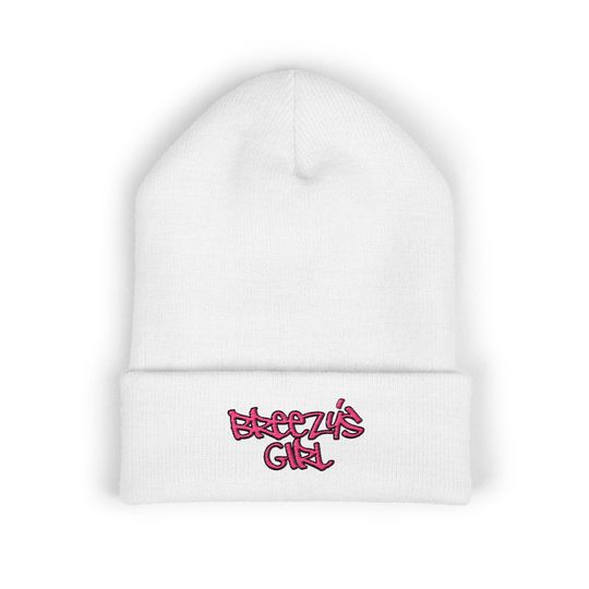 Breezys Girl Embroidered Beanie, Cozy Winter Accessory, Gift for Her, Chris Brown Fandom, Gifts for CB Fans