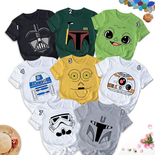 Halloween Costume For Family Group T Shirt, Galaxy Family Trip Shirt, Funny Hero Face Birthday Party Shirt, Planet Character Movie Group Tee