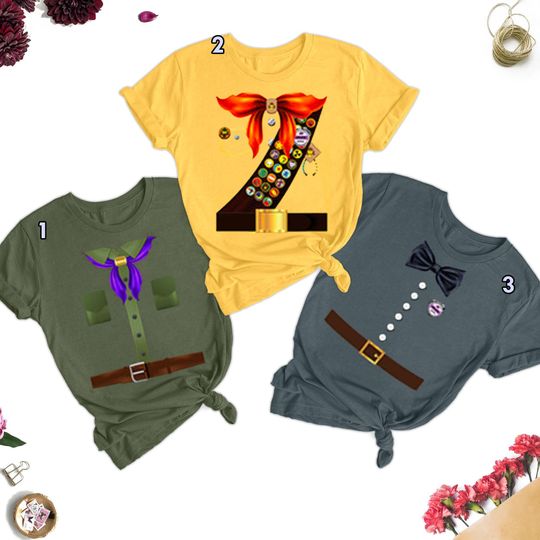 Wilderness Explorer Costume Matching Shirt, Halloween Costume For Family Group T Shirt, Adventure Movie Cosplay Tee, Birthday Party Gifts