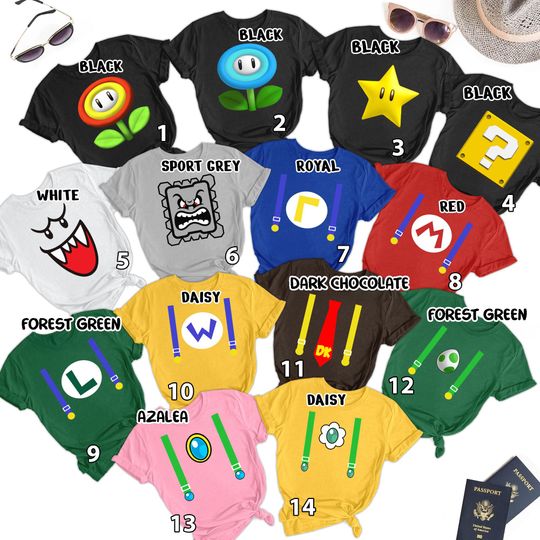 Halloween Costume For Family Group T Shirt, Kid Toddler Birthday Party Theme, Super Game Halloween Cosplay, Drawfs Tee, Hero Costume TShirt