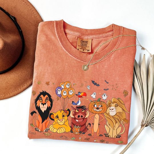 Retro Lion King Halloween Shirt – Simba Mufasa Timon Pumbaa Scar Tee