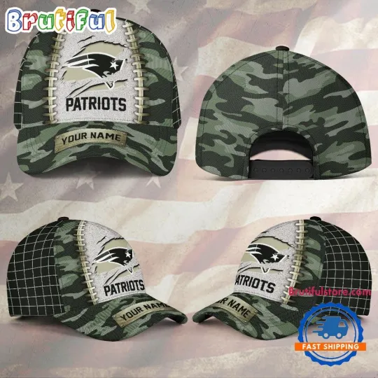 Personalized New-Englands Team-Patriots Camo_Baseball Cap, Football Baseball Cap