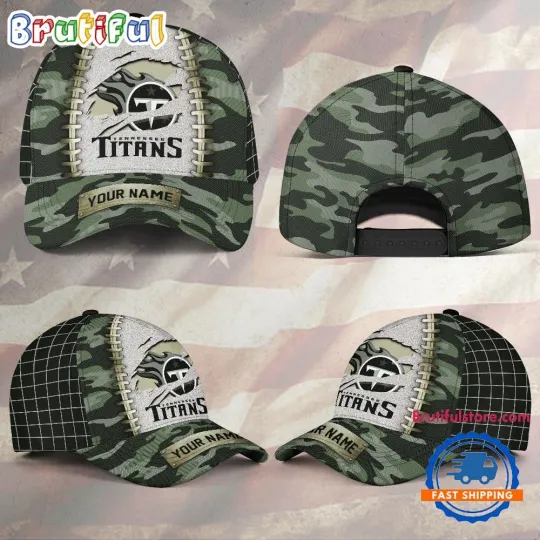 Personalized Tennessees Team-Titans Camo_Baseball Cap, Football Baseball Cap