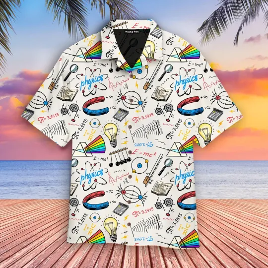 Back To School Physics Teacher Pattern   Aloha Hawaiian Shirt