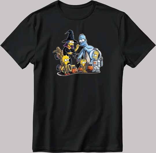 The Simpsons Drawing Short Sleeve T-Shirt – Unisex White & Black