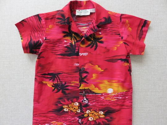 Boy's Hawaiian Shirt, ROYAL HAWAIIAN CREATIONS Kids Aloha Shirt, Made in Hawaii, Button Down Sunset Beach Shirt, 100% Cotton, Boys Size 6