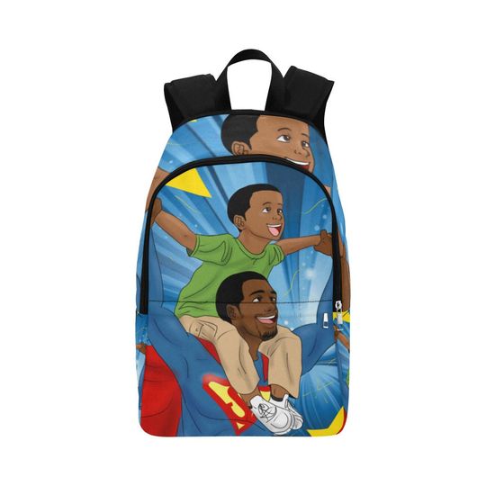 Backpack For African American Boy| Black Boys Backpack- Back To School Bookbag| Son And Dad Backpack| Gift For Little Boy| Black Boy