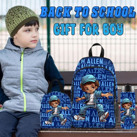 Personalized Black Boy Backpacks,Custom Name School Bag for Boys, Black Boy Name Bag,Custom Kids ,Birthday Gift, Back to School Gift
