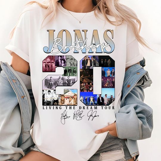Jonas Brothers 20th Anniversary Tour 2025 Shirt, Retro Album Merch, Joe Jonas Fan Tee