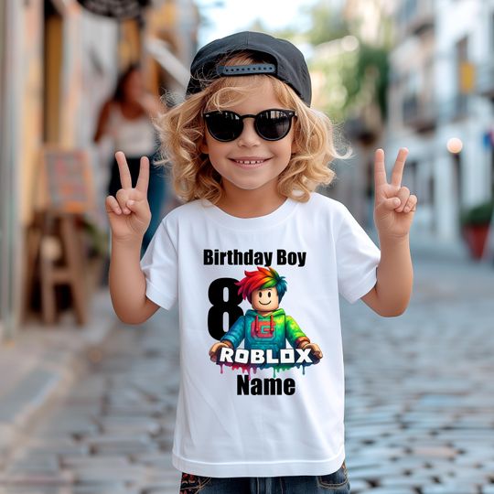 Custom Birthday Boy Shirt, Roblox-Inspired Party Tee, Gamer Gift Shirt for Kids