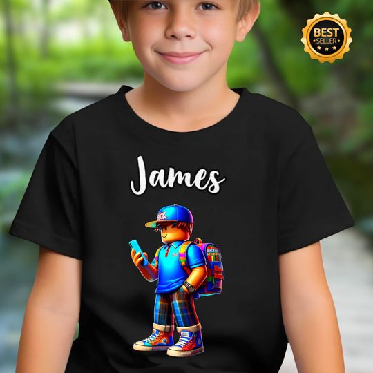 Custom Roblox Kids T-Shirt, Personalized Birthday Gift Tee, Unique Roblox Party Shirt