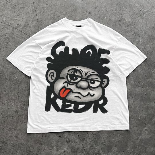 Cartoon Streetwear T-Shirt, Vintage Hip Hop Graphic Tee, Big Lips, Street Graphic