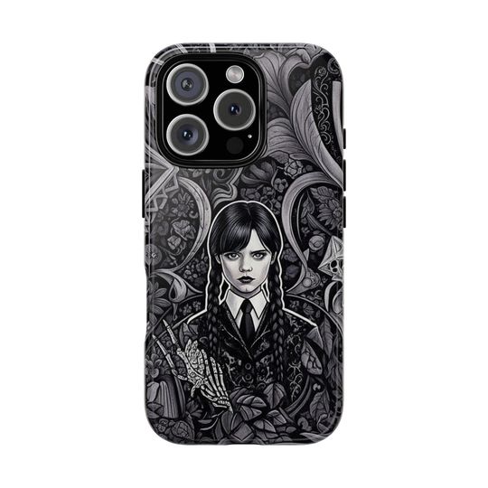 Wednesday Gothic Phone Case – Protective Tough Cover for Halloween or Gift