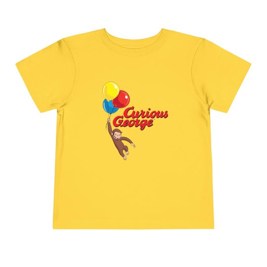 Toddler Curious George Shirt – Playful Balloon Cartoon on Soft Graphic Tee