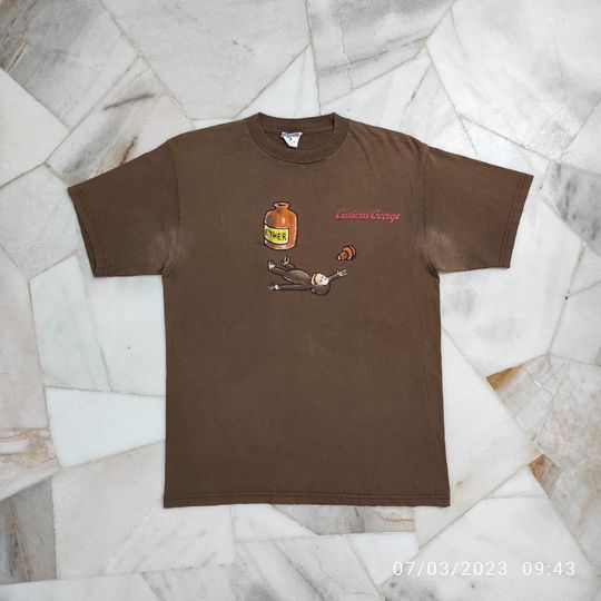 Curious George 1995 Vintage Tee – Cronies Tag Cartoon Monkey Graphic Shirt