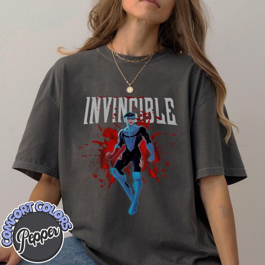 Invincible Fan Shirt – Comfort Colors Superhero Graphic Tee with Washed Style