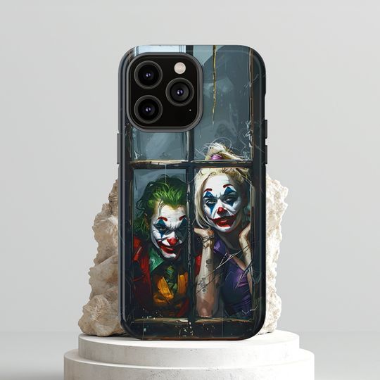 Mad Love Joker Case – Gritty Chaos Window Phone Cover for Comic and Movie Fans