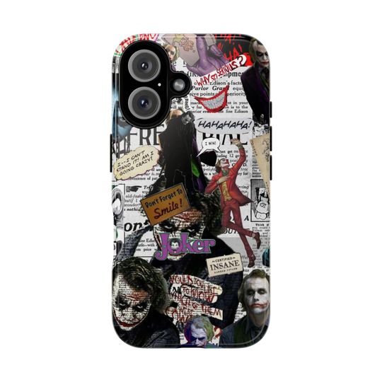 Joker Mash-Up Tough Phone Case – Comic Villain Collage Cover for iPhone