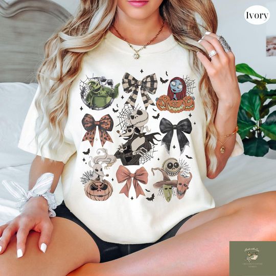 Retro Nightmare Before Christmas Coquette Halloween Shirt, Jack Skellington Halloween Shirt, Halloween Party 2025 Tee