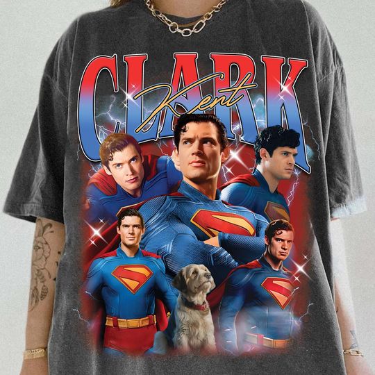 David Corenswet Shirt PNG – Vintage Clark Kent 90s Style Graphic Design