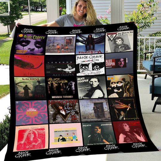 Alice Cooper Fleece Blanket Rock Fan Art For Fans