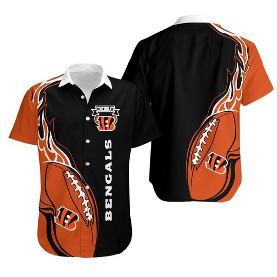 Cincinnati Bengals Engulfed in Fireball on Hawaiian Shirt