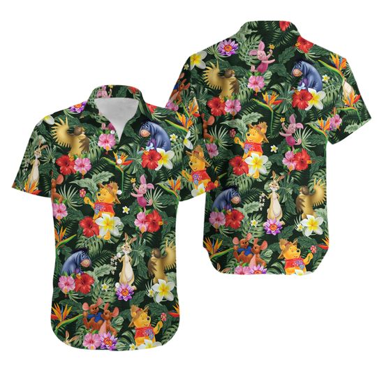 Winnie The Pooh Button Shirt And Disney Hawaiian Shirt