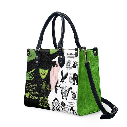 Wicked Elphaba and Glinda Leather Handbag, Witches Leather Bag Gift