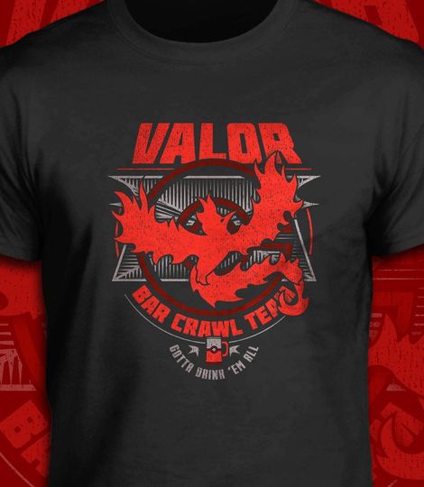 Valor Bar Crawl Team PKM Unisex and Women’s T-Shirt