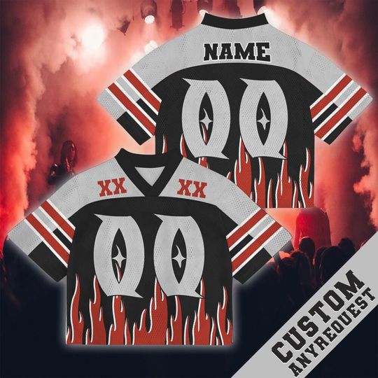 Personalized Name And Number Black And White Mesh Croptop Football Jersey For Women, Custom XX Concert Game Day Croptop Jersey