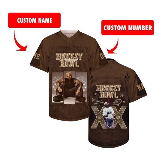 Personalized Breezy BOWL XX football Jersey, Chris brown breezy BOWLXX jersey; breezy bowl custom jersey; Chris brown jersey; unisex jersey