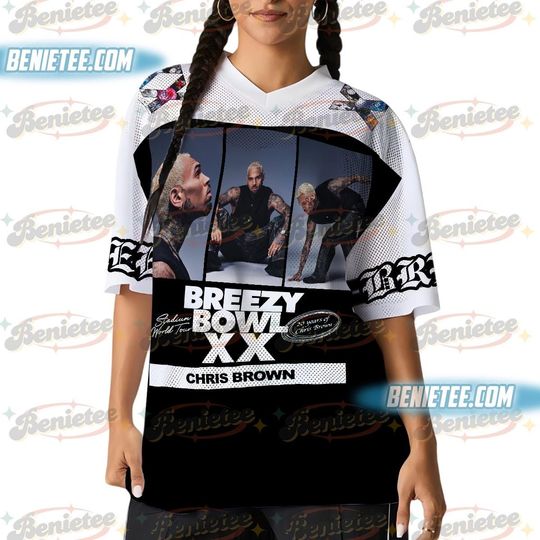 Breezy Bowl XX 2025 Football Jersey, Breezy Bowl Tour XX Jersey, Chris Brown Tour Shirt