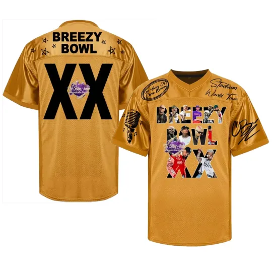 Chris Brown Breezy Bowl XX Tour 2025 Jersey, Breezy Bowl Chris Brown Fan Jersey