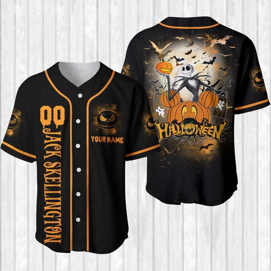 Jack Skellington Custom Halloween Baseball Jersey Pumpkin King Shirt