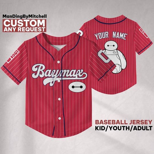 Custom Baymax Jersey – Vintage Japanese Style Shirt for Disney Fans, Family Trip Gift