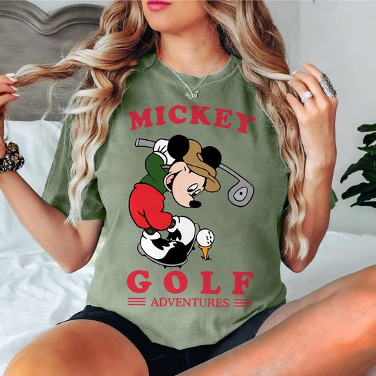 Vintage Disney Mickey Golf Adventures Shirt, Disney Golfing T-Shirt, Mickey Golfer, Disney Sport Tee, Disneyland Family Matching Gift