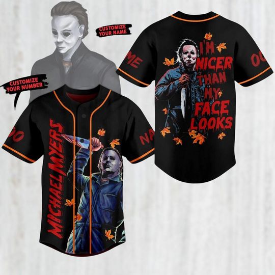 Spooky Season Michael Myers Baseball Jersey Custom Horror Slasher Shirt