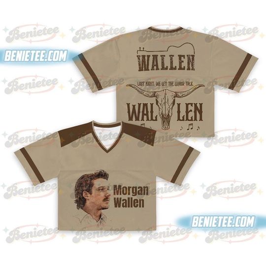 Wallen Western Im The Problem Tour 2025 Concert Croptop Baseball Jersey Mesh, Country Music Morgan Shirt