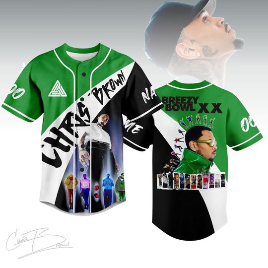 Breezy Bowl XX Tour Baseball Jersey, Chris Brown Personalized Jersey Shirt, Music Concert Shirt, Hip Hop Music Fan Custom Shirt 2025