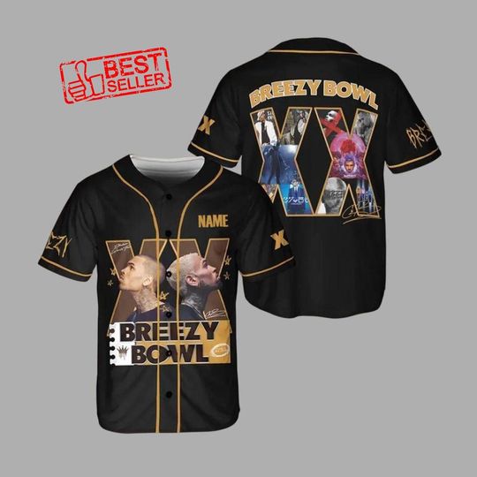 Personalized Chris Brown Breezy Bowl XX Baseball Jersey, Chris Brown Jersey, Breezy Bowl XX Shirt, Chris Brown Shirt, Breezy Bowl 2025 Tee