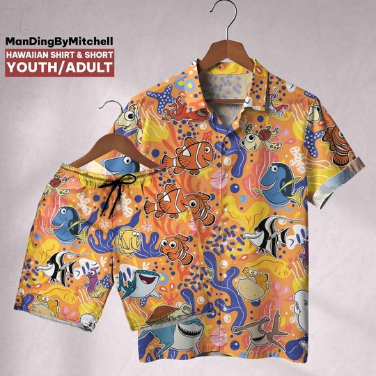 Finding Nemo Orange Hawaiian Shirt – Mickey Cruise Family Outfit, Summer Gift